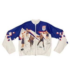 Vintage 1992 Olympic Dream Team Jacket Mens Large Basketball Kellogg's Tyvek 90s